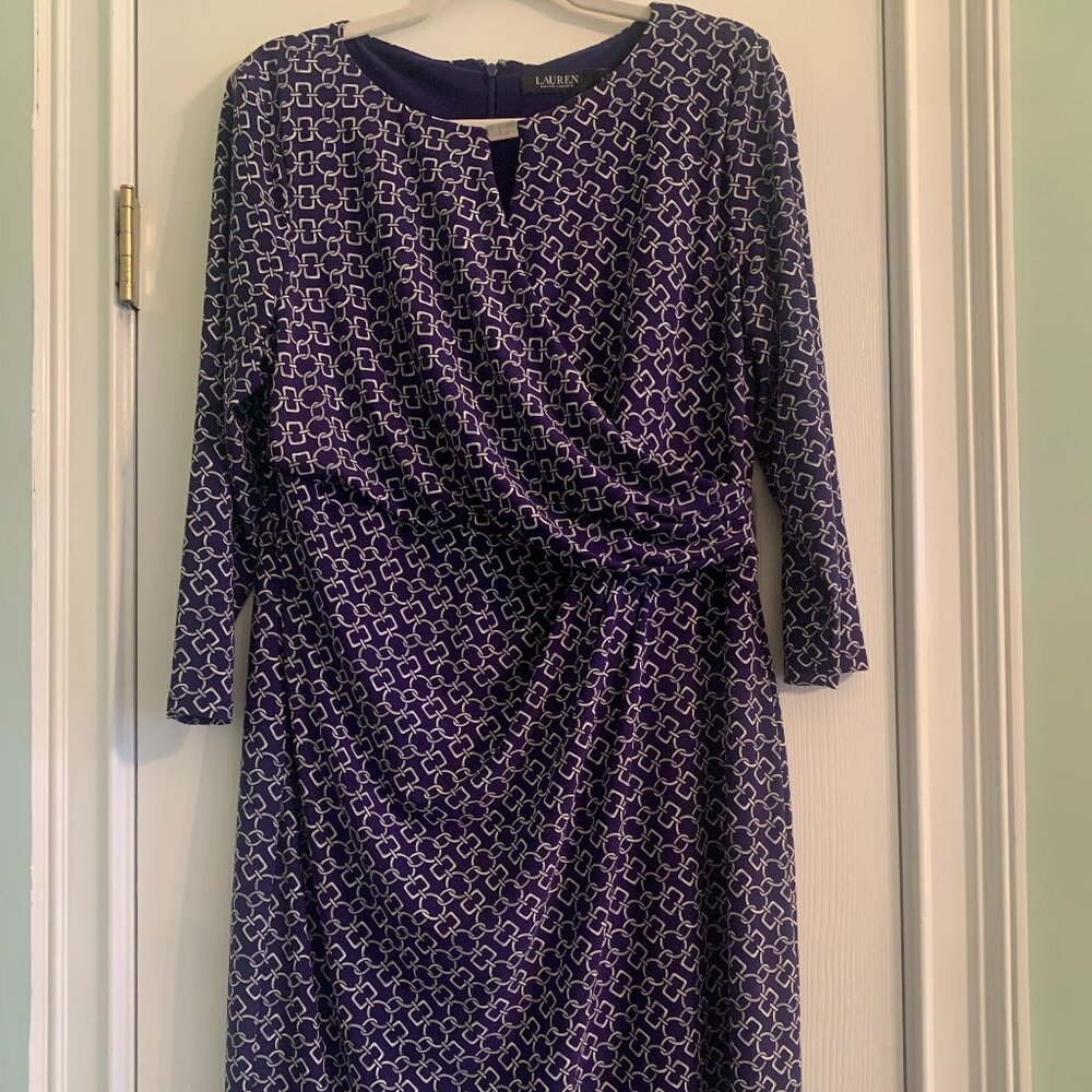 Lauren Ralph Lauren Navy Sheath Dress Size 16 NWOT